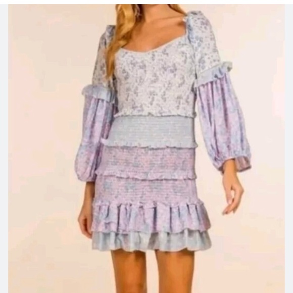 Yvonne & Love DAINTY COQUETTE STYLE DRESS WITH PUFF SLEEVES AND RUFFLES - Picture 7 of 7